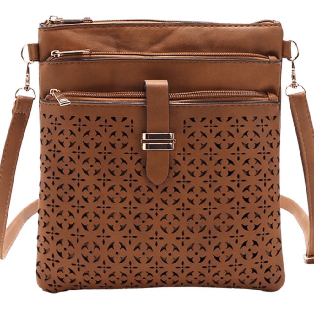 XIX Filigree Four-Zip Crossbody Bag